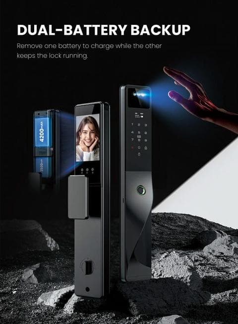 Khóa camera TEDITON M2 với màn hình và hai pin sạc