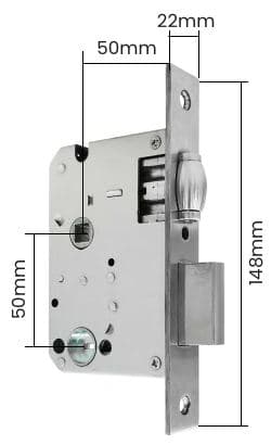 Thân khóa 5050 / 6050 với kích thước