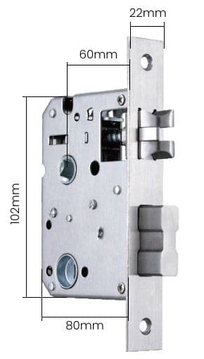 Thân khóa 5050 / 6050 với kích thước