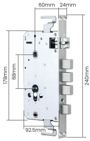 Thân khóa 6068 với kích thước
