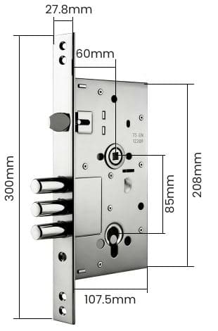 Thân khóa 6590 · 6085 · Nordic · AU với kích thước