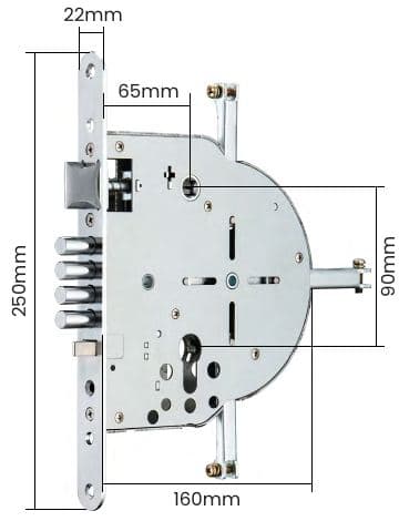 Thân khóa 6590 · 6085 · Nordic · AU với kích thước
